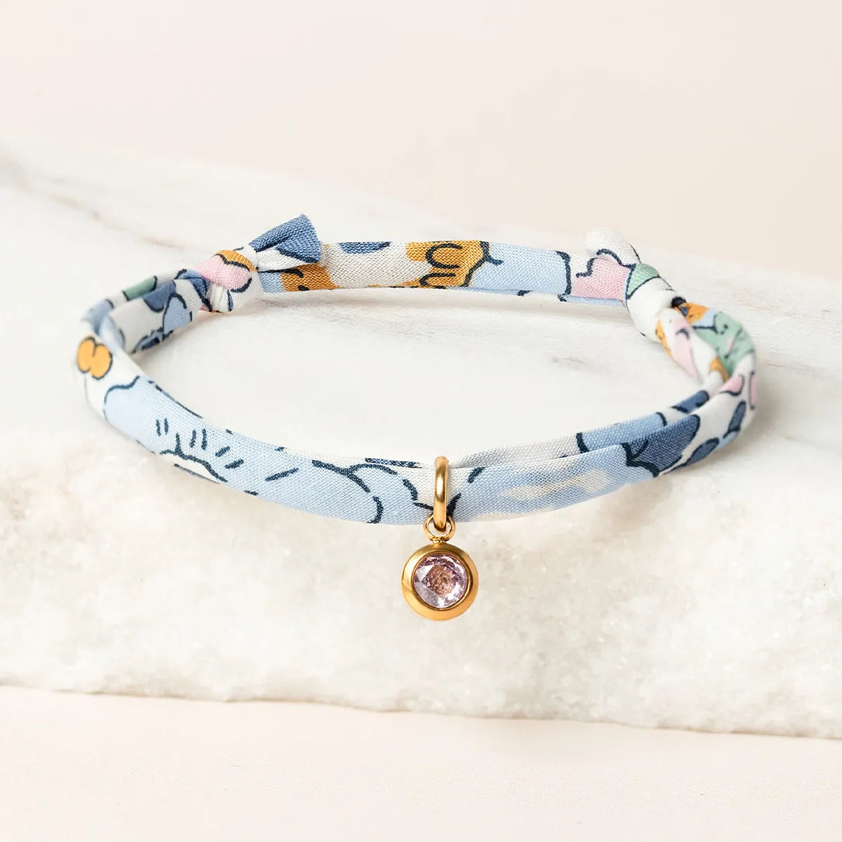 Bracelet Liberty et pierre de naissance - Doré