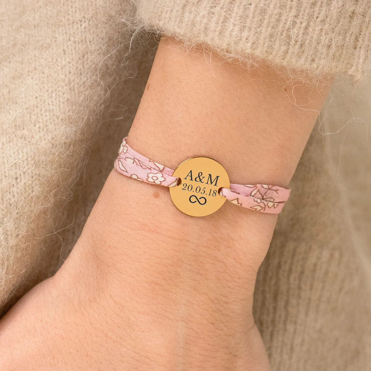 Bracelet Liberty médaille à personnaliser - Doré